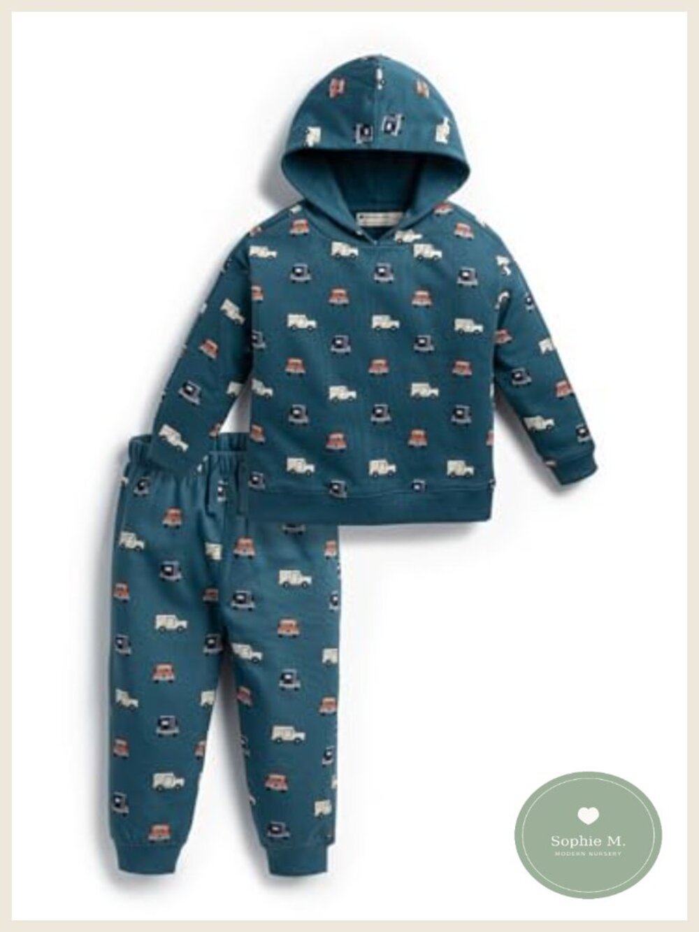 Kids' Organic Cotton Sporty Hoodie Sweatsuit Set Toddler Boy Pullover Pants